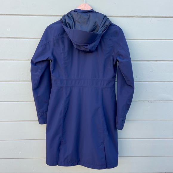 Marmot XS Membrain trench coat hooded rain jacket Navy - Picture 4 of 16
